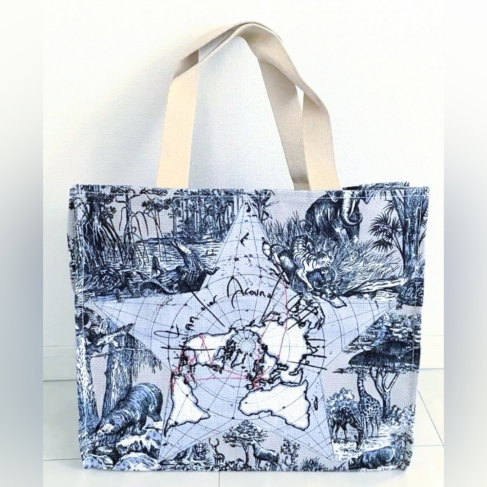 DIOR VIP Gift Around The World Woven Straw Tote Bag Limited Edition